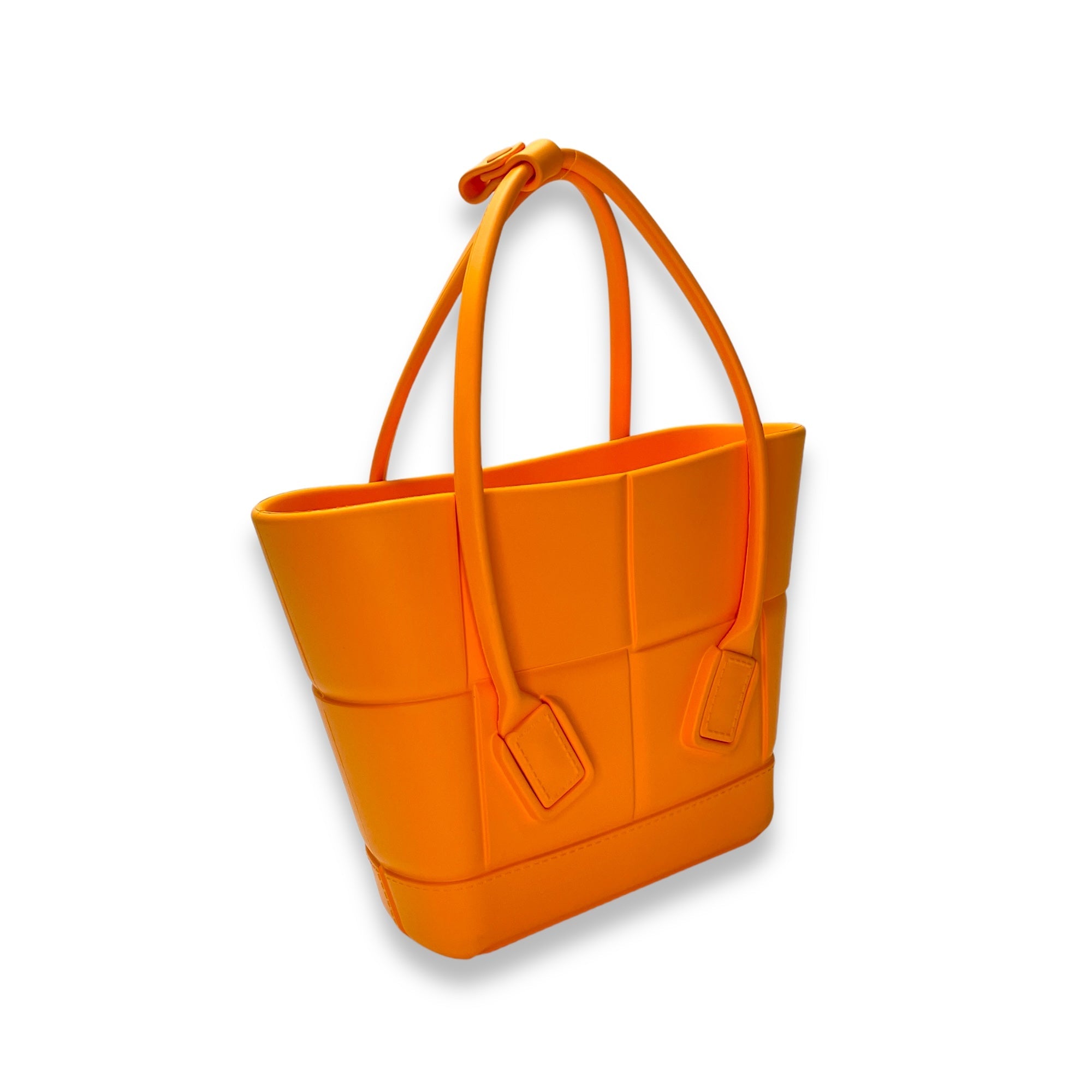 Arco Small Orange Top Handle Bag in Rubber - Image 5