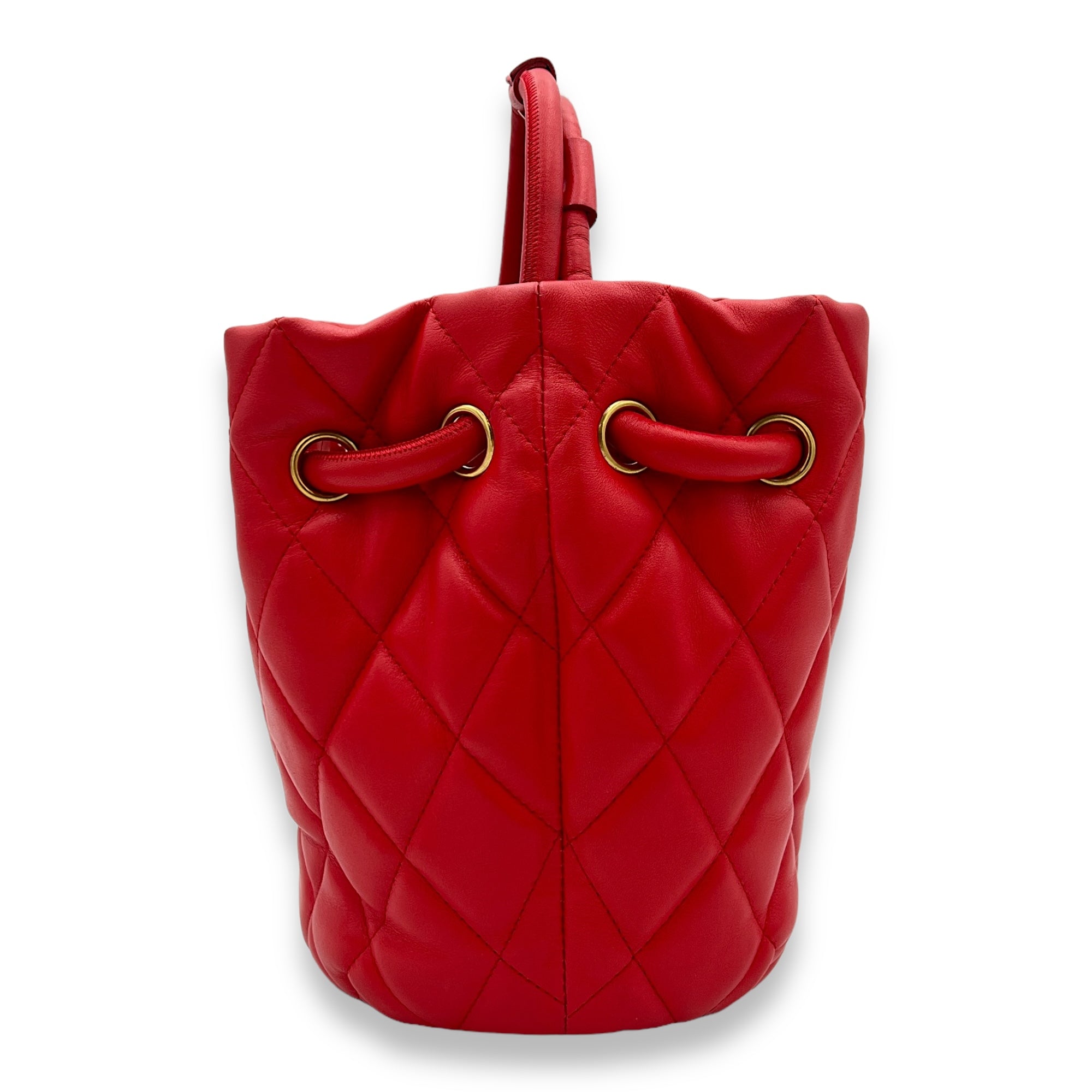Quilted B Shoulder bag in Calfskin, Brushed Gold Hardware - Image 4