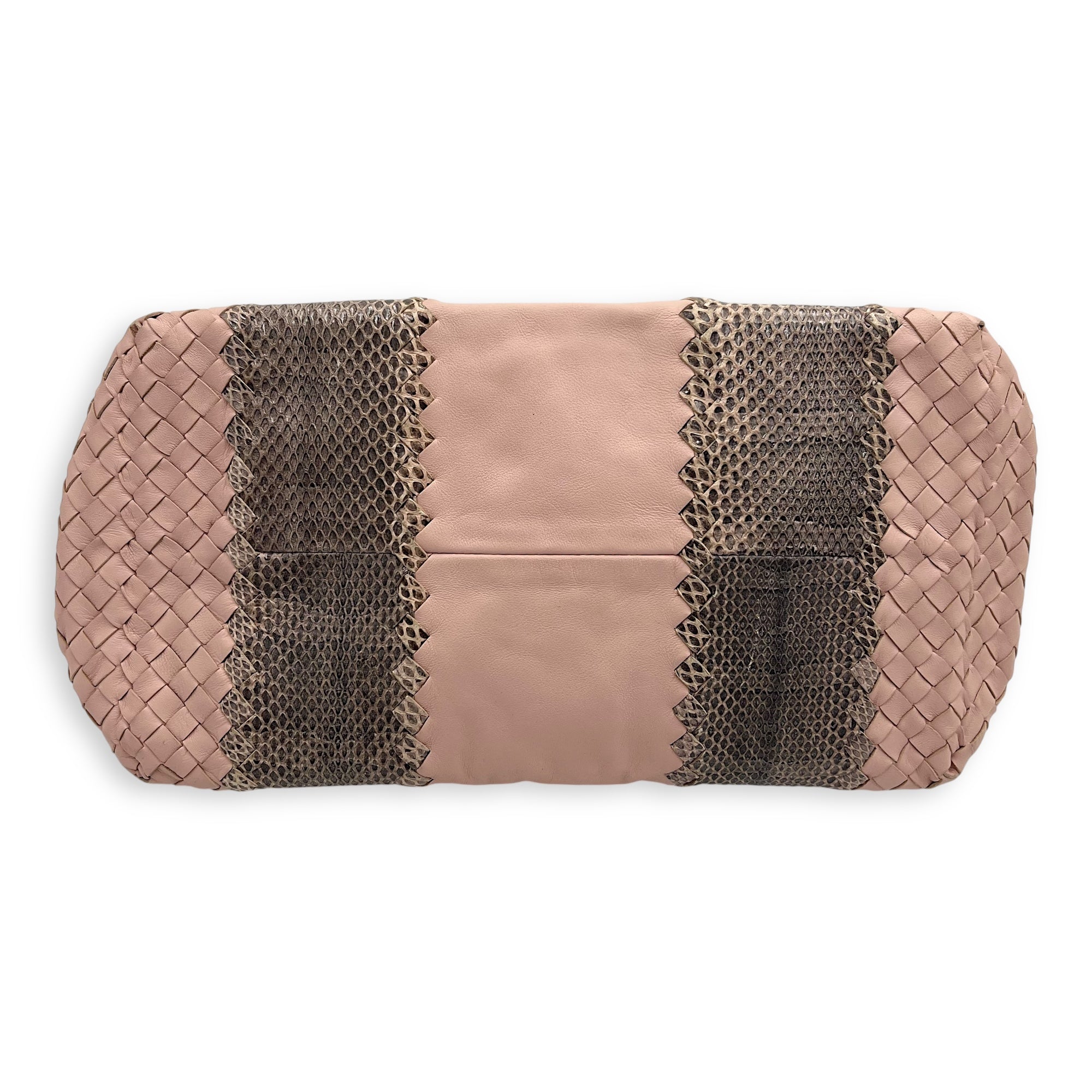 Intrecciato Top Handle Bag Pink in Lambskin, Gunmetal hardware - Image 4