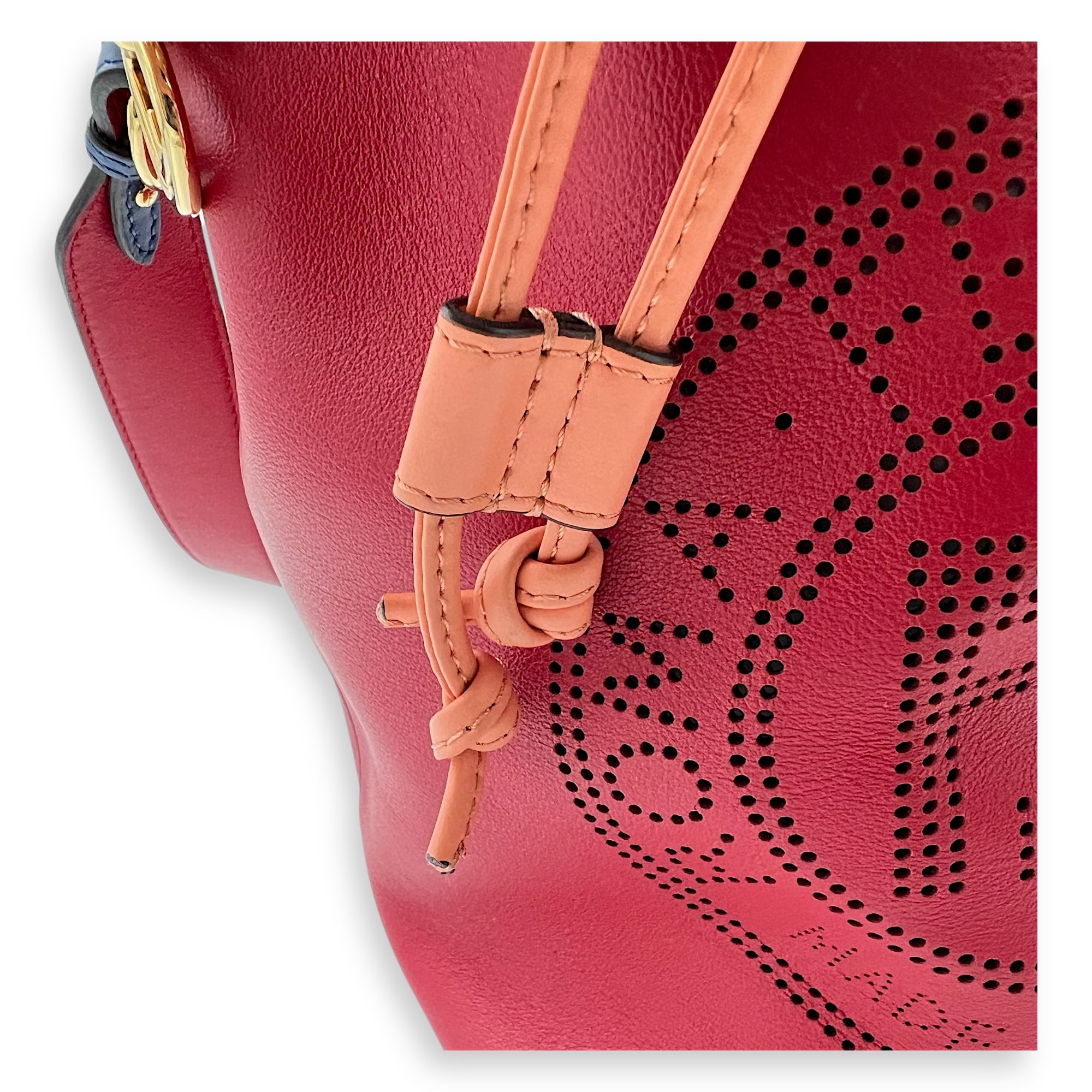 Mon Tresor Bucket Bag Red in Calfskin, Gold hardware - Image 8