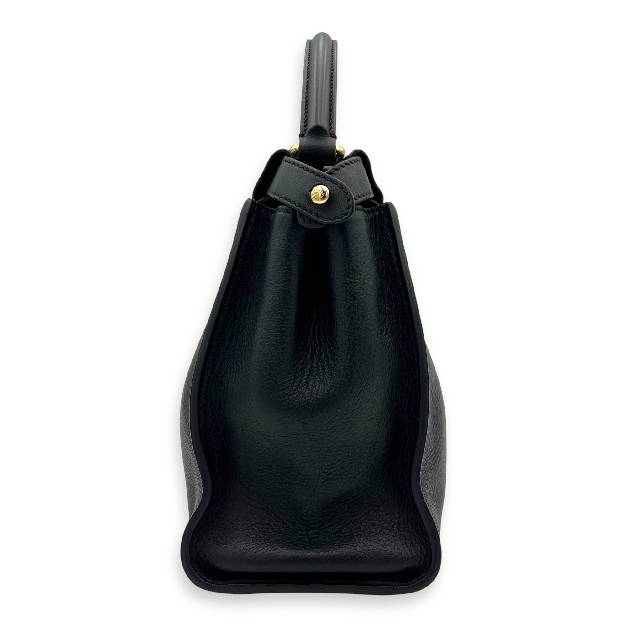 Peekaboo Top Handle Bag Medium Black in Calfskin, Gold hardware - Image 5